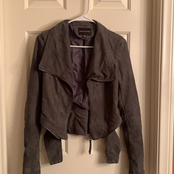 SoleMio Dark Green Suede Jacket - Picture 3 of 3